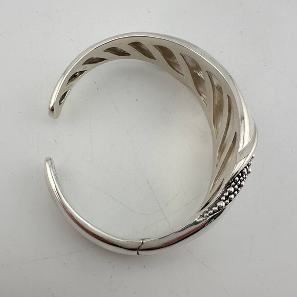 Michael Dawkins Sterling Silver Cuff Bracelet with Beautiful Textured Brand - Picture 12 of 16
